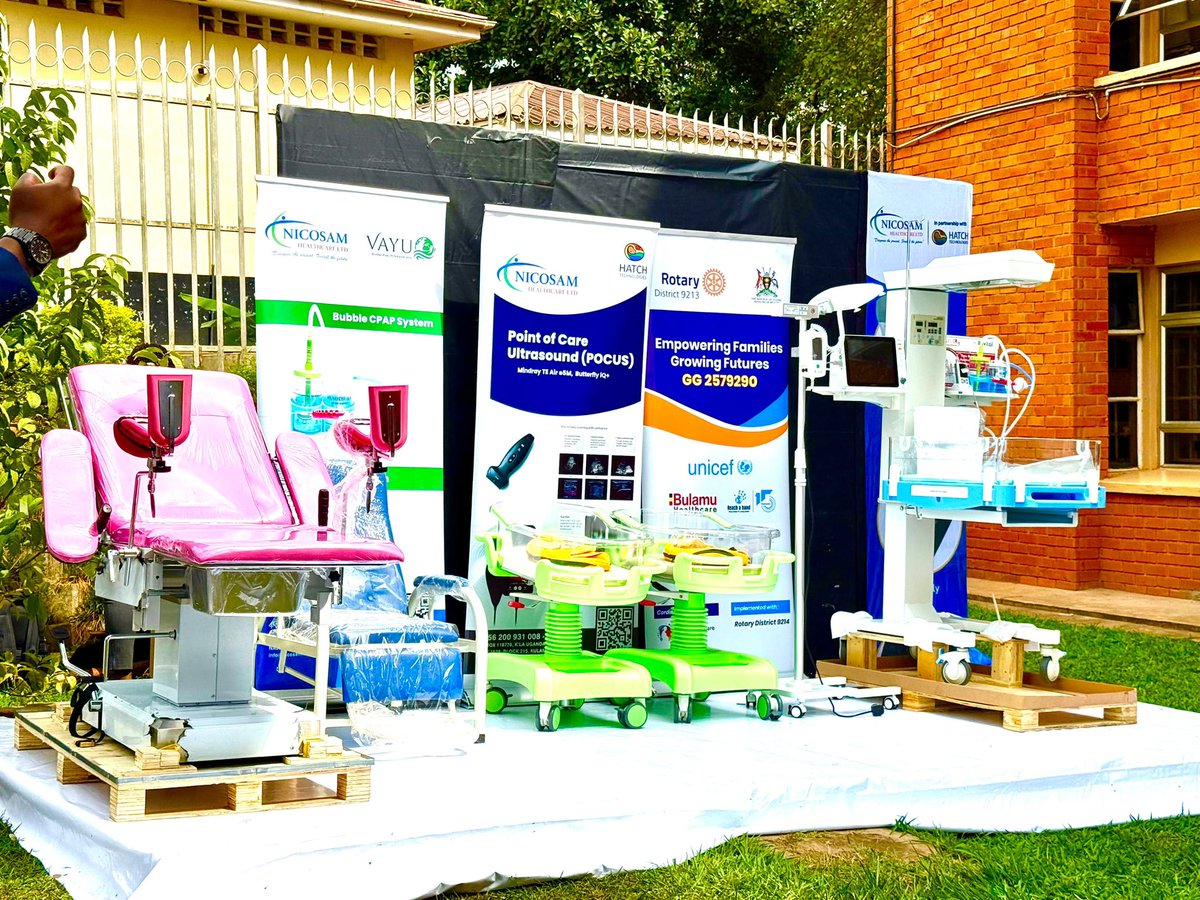 MinofHealthUG's tweet photo. The State minister for Primary Health Care, Hon. @DrAyumeCharles has today morning flagged off a consignment of maternal and newborn care equipment worth approximately UGX 2.1 billion, to strengthen emergency obstetric and newborn care services across Uganda’s high-volume public health facilities.

The equipment, procured by a Rotary Club under the “Empowering Families, Growing Futures” initiative, will be distributed to 31 health facilities comprising 16 Health Centre IVs and 15 Health Centre IIIs in 14 districts, with the aim of improving the quality of care for mothers and newborns.

Dr. Ayume while appreciating the relentless efforts of Rotarians, emphasized that the Ministry’s focus extends beyond supplying equipment to ensuring that they’re  properly utilized through continuous training, supervision and maintenance.

The consignment includes; delivery beds, radiant warmers, patient monitors, baby cots, phototherapy machines, newborn resuscitation units, Kangaroo Mother Care chairs and other essential equipment needed to improve maternal and newborn survival.

The Commissioner for Reproductive and Child Health, Dr. @rmugahi99, said the equipments from Rotary complement ongoing investments in building the capacity of health workers to manage complications affecting mothers and newborns.

Dr. Mugahi noted that health workers under the programme are already undergoing specialized training in Essential Newborn Care, with additional training on Helping Mothers Survive expected to further improve the management of obstetric emergencies such as postpartum haemorrhage, pre-eclampsia, eclampsia and obstructed labour.

#MOHatWork | #ReproductiveHealthUG
