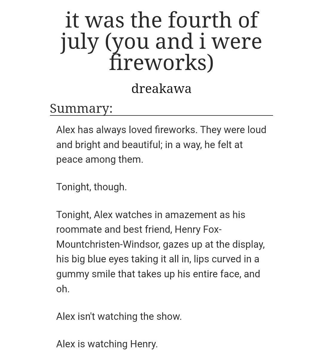 estr19's tweet photo. ๐ it was the fourth of july (you and i were fireworks)
โ๏ธ @extremesimp
๐ 1K ๐ G
๐ roommates AU, falling in love, July 4th (a few days late ๐
)
๐ https://t.co/kg2Dsmup04
๐ท๏ธ #RWRB #RWRBMovie #FirstPrince #RWRBficrec #FirstPrincefic #RWRBfic https://t.co/peO5MGG3en