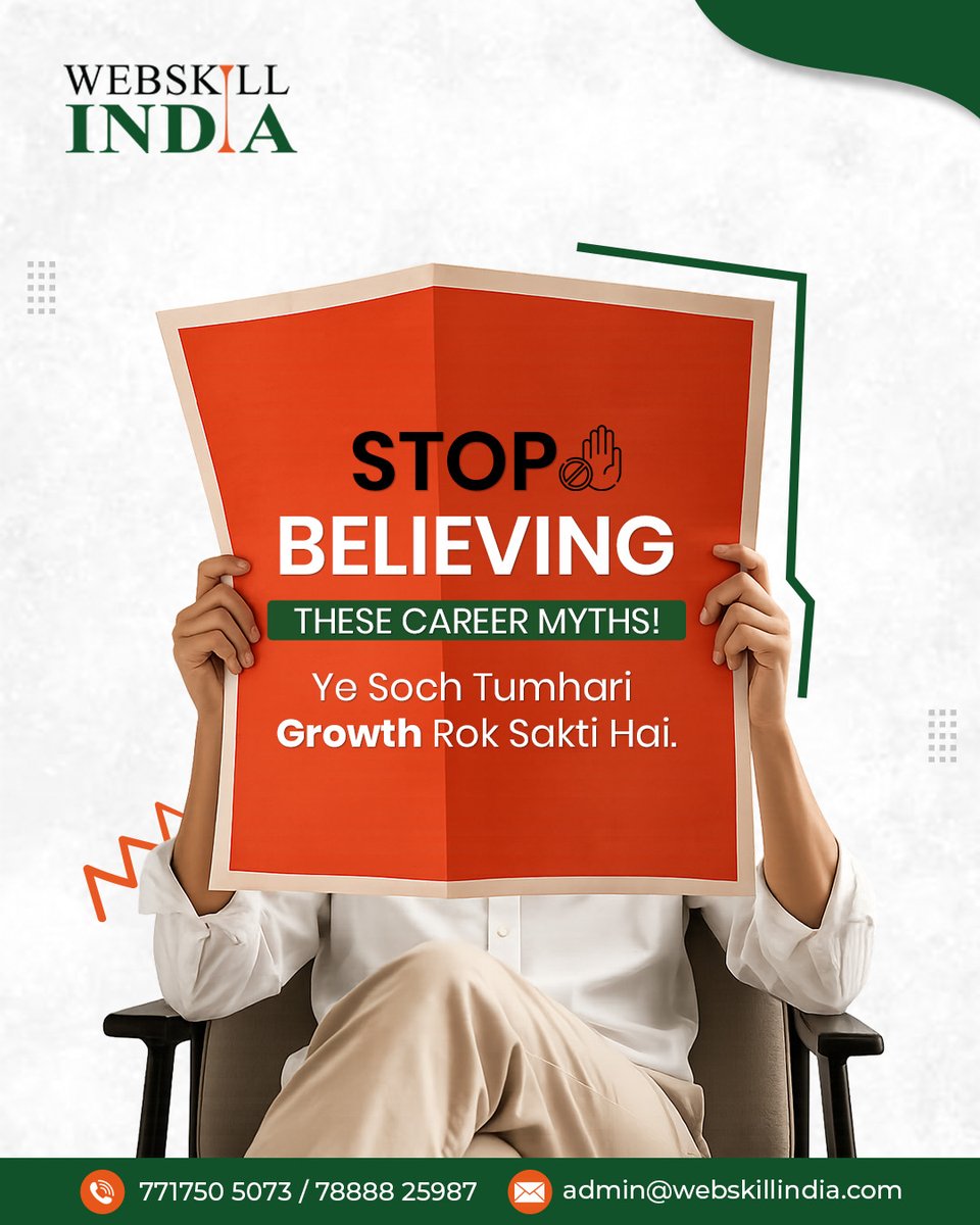 webskillindia's tweet photo. Career myths se bahar niklo.

Aaj companies sirf marks ya certificates nahi, skills aur problem solving dekhti hain.

Jo continuously upskill karte hain, future unka hi hota hai.
📩 DM "FUTURE" to know more.

#CareerTips #FutureSkills #CareerGrowth #WebSkillIndia https://t.co/vwrJ3mS2KW