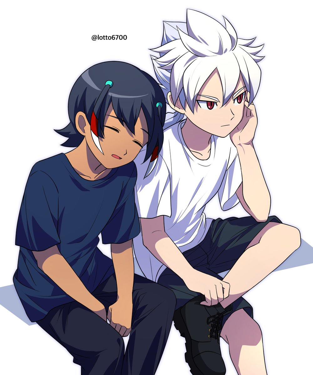 lotto6700's tweet photo. OFFな2人を描きたくて（シュウと白竜
#イナズマイレブン https://t.co/Mwnt8hEr48