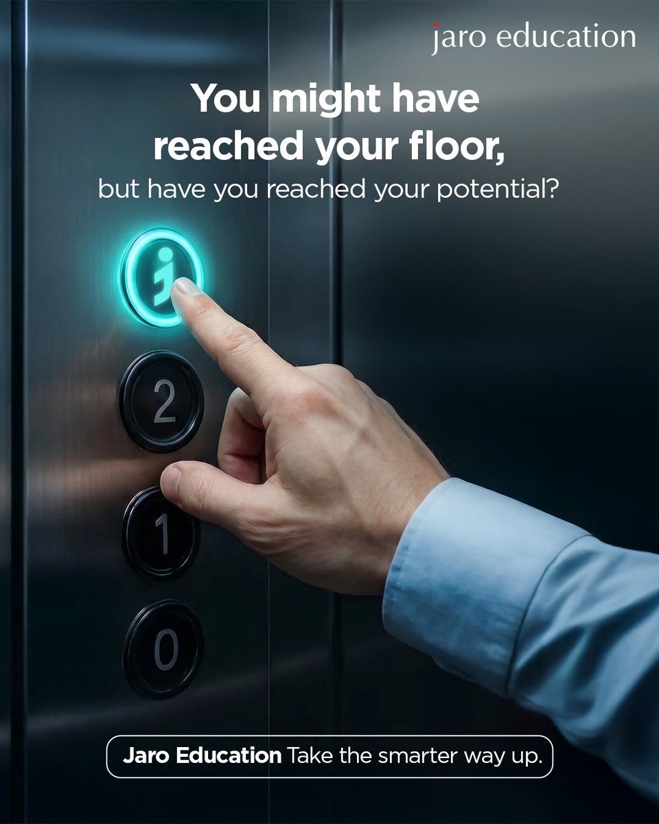 jaroeducation's tweet photo. Reaching the right floor is easy. Reaching the next level in your career takes the right choice. Start your growth journey with Jaro Education.

#JaroEducation #Upskill #CareerGrowth #Success #Future https://t.co/eJHdtDNpXk