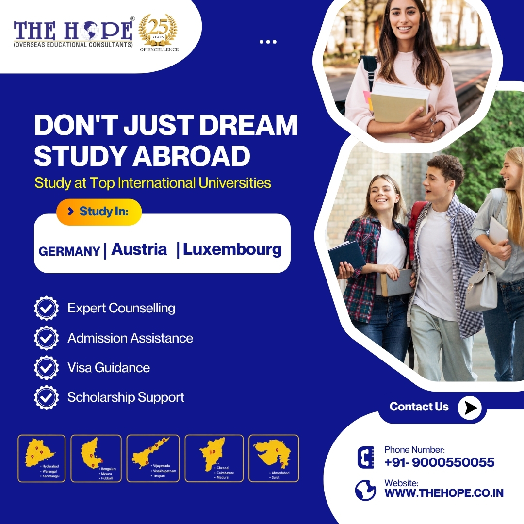 thehope4u's tweet photo. 🌍✈️ Don't Just Dream. Study Abroad!

🇩🇪 Germany
🇦🇹 Austria
🇱🇺 Luxembourg
📞 +91 9000550055
https://t.co/jwfyPwGIna

#StudyAbroad #StudyInGermany #StudyInAustria #StudyInLuxembourg #StudentVisa #Scholarships https://t.co/PSJdyhIvNY
