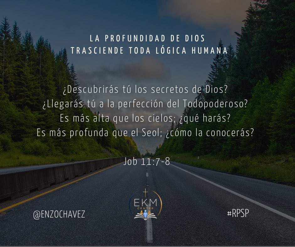 EnzoChavez's tweet photo. Job 11
No todo lo que Dios hace puede ser explicado por nuestra lógica. Su sabiduría es infinita y sus propósitos perfectos. En vez de exigir respuestas para todo, aprendamos a descansar en su carácter, porque el Dios que lo sabe todo también nos ama. #rpsp https://t.co/GUCmaOgirj