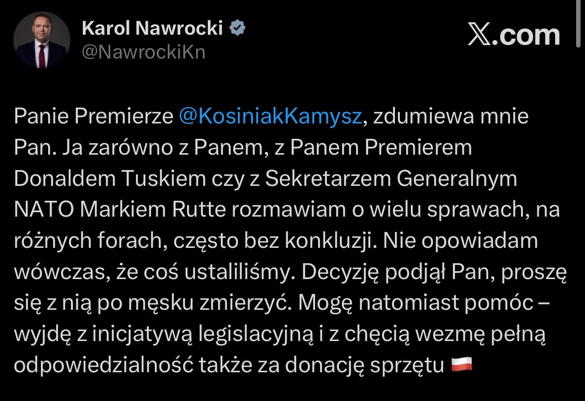 FremdenlegionPL's tweet photo. To, że Prezydent pozamiatał Kamysza to jedno; po drugie: Kosiniak sam się zamotał w swoich kłamstwach i manipulacjach. Za dużo przebywa z Tuskiem się nam tygrysek zaraził. 

I po trzecie rozbraja nam PAŃSTWO POLSKIE, a za takie coś w Państwie Podziemnym stawiano pod Sąd Polowy https://t.co/A7FGBps1s2