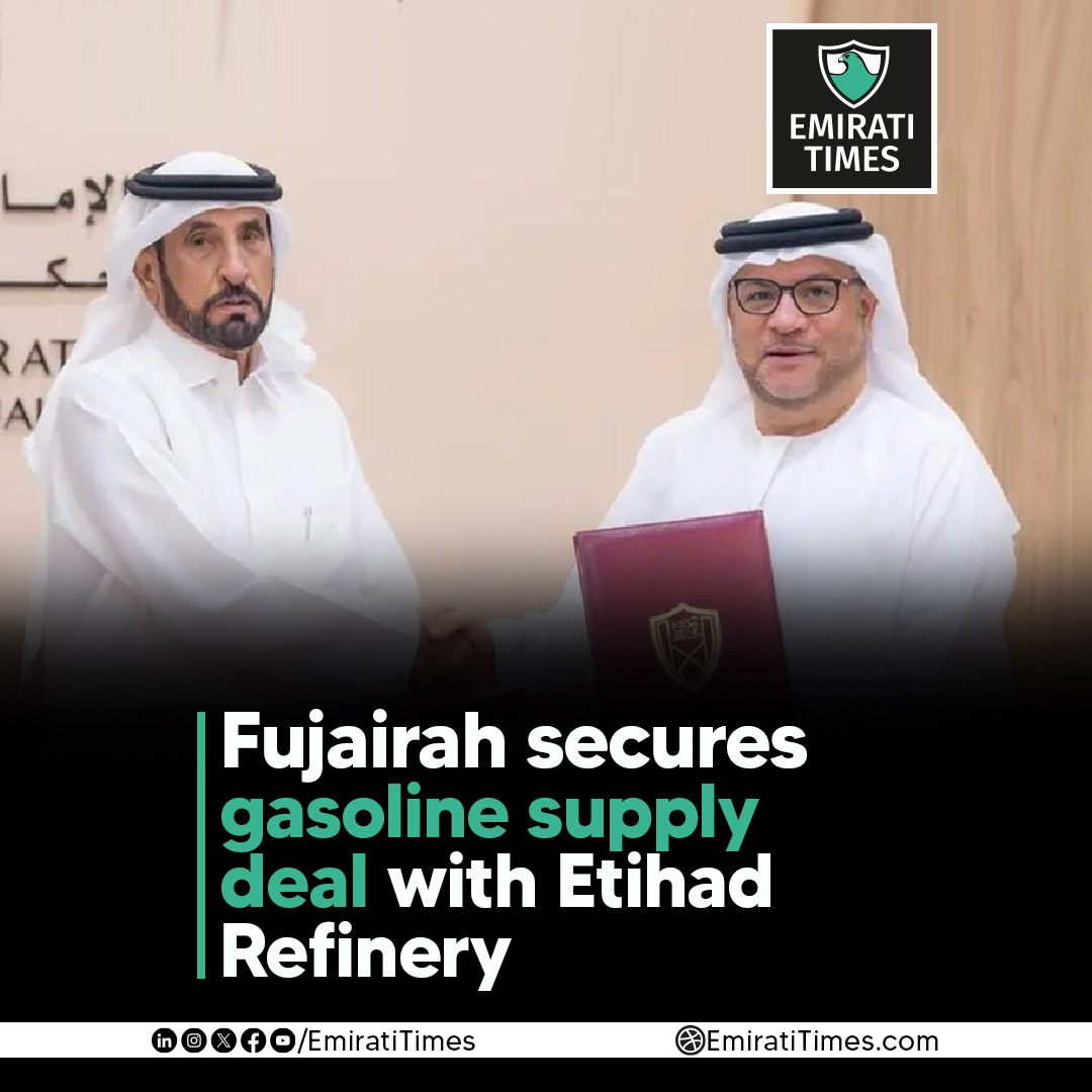 EmiratiTimes's tweet photo. Fujairah has signed a long-term gasoline purchase agreement with Etihad Refinery to strengthen energy security and downstream growth for years.
https://t.co/iCtNBKIwRu

#EmiratiTimes #Fujairah #EnergySector #OilIndustry #GasolineSupply #UAEEconomy #RefineryProject https://t.co/rxol8bDRnh