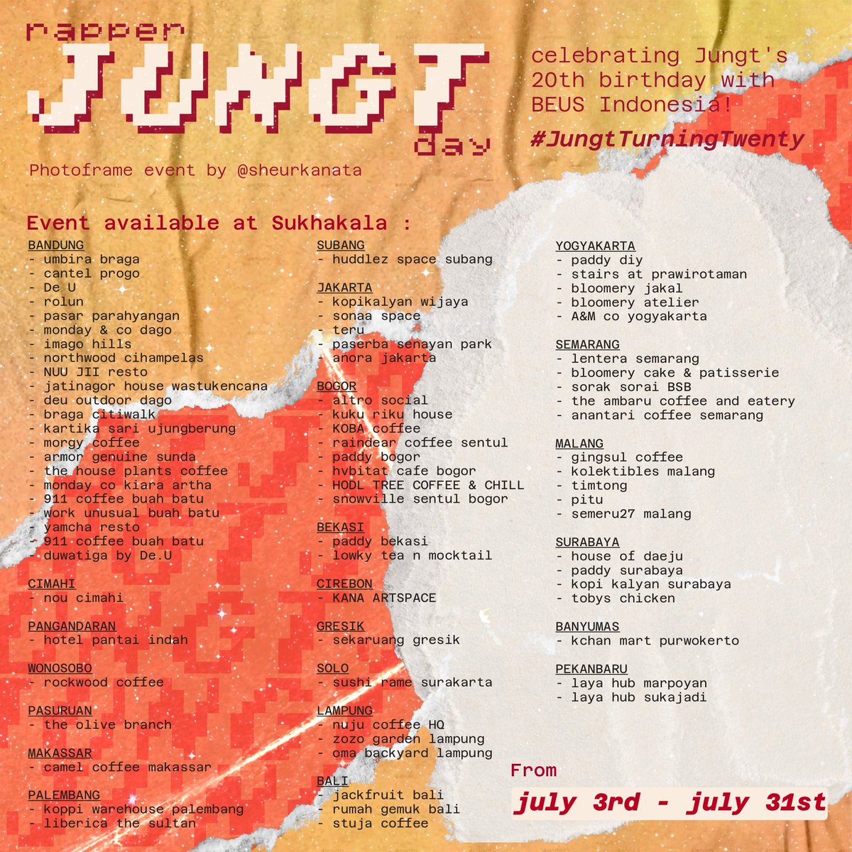 twelvecentrics's tweet photo. RAPPER JUNGT DAY!🎤⚡️

JUNGT BUS Photobooth Frame by @sheurkanata 

📍Ourstudio &amp; Sukhakala
🗓 3 - 31 July 2026

if you're using this frame, please use #JungtTurningTwenty!🩵

#JUNGT #BUSbecauseofyouishine https://t.co/04dL3PRACh