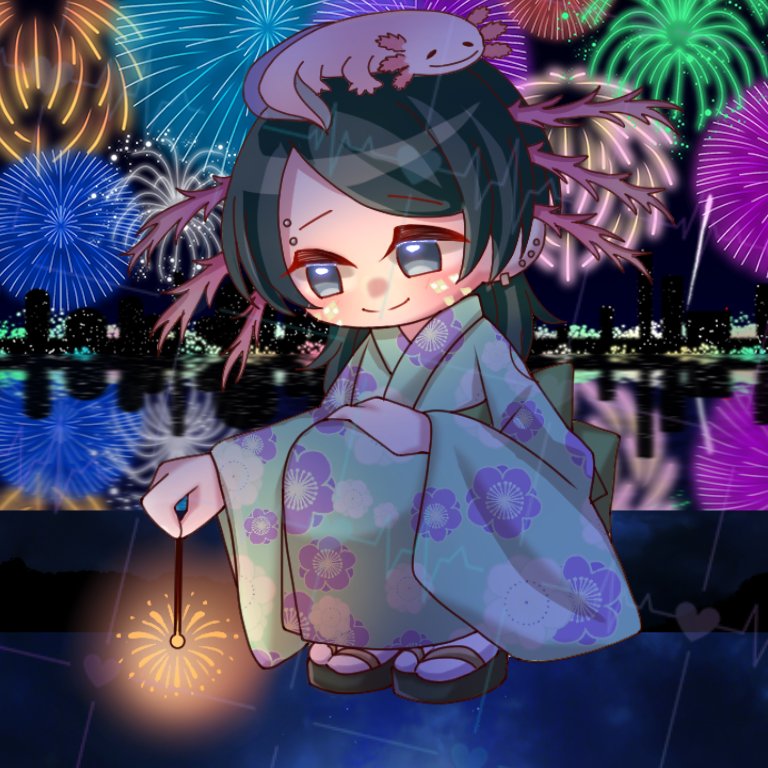 mii_kan82's tweet photo. パネル開きました！有難う~！
線香花火ほこりん🎇
Illustration by #RemonShitorasu https://t.co/L5Q3DNPiUC
