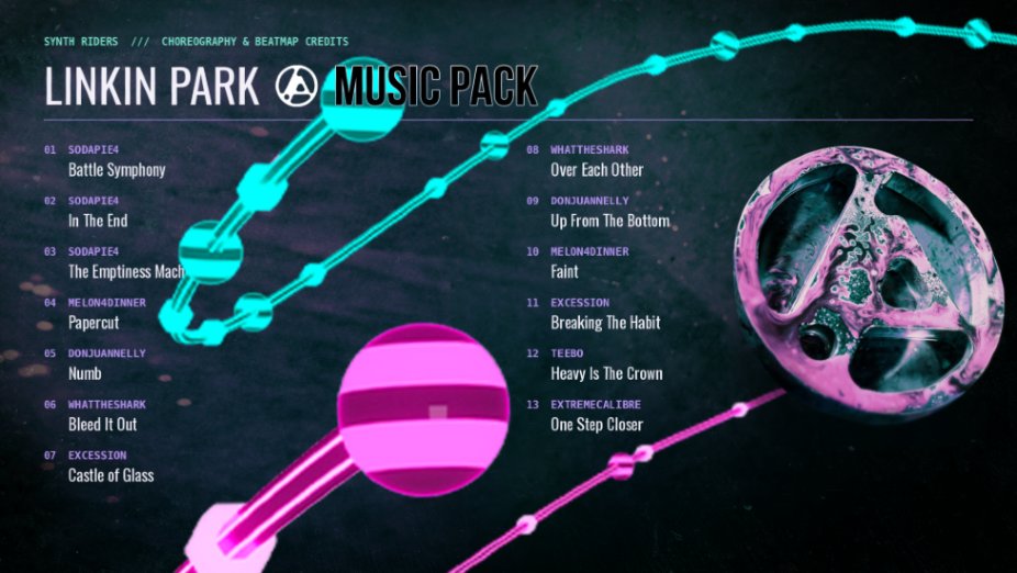 synthridersvr's tweet photo. 13 songs. Every track in the pack is mapped across all five difficulties. Whether you're easing in or chasing Master Level scores, there's a chart made to meet you there.

And all of them play in both Spin and Spiral, so however you like to move, the whole pack is open to you. https://t.co/i1euKCpwyy