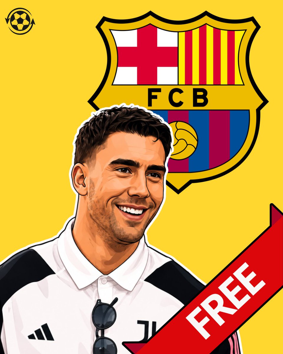 DeadlineDayLive's tweet photo. 🚨 Dusan Vlahovic has reportedly put transfer talks on hold as he waits to see if Barcelona make a move for him.

The free-agent striker is said to have an offer from Beşiktaş but is prioritising a switch to the Spanish champions.

Vlahovic is also open to a Premier League move and is reportedly willing to lower his wage demands.

(Source: @sport)