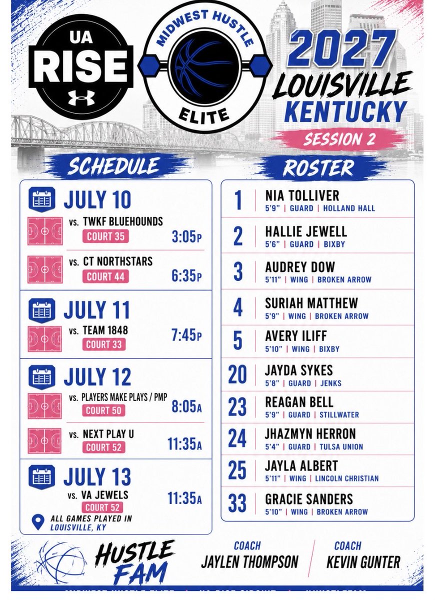 MidwestHustleE's tweet photo. Coaches our 17U had some schedule updates. Please take the time to check us out if you’re in Kentucky this weekend. 

This team is LOADED with talent!! Excited to compete. Some great matchups in session 2 🔥 #HustleFam https://t.co/RWc2DB6dk5