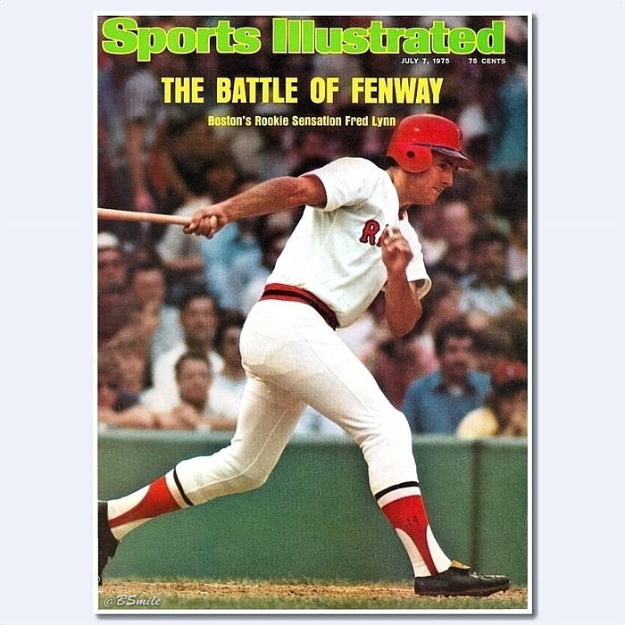 BSmile's tweet photo. “The Battle Of Fenway - Boston’s Rookie Sensation Fred Lynn” (Sports Illustrated - July 7, 1975) #MLB #RedSox #Baseball #History https://t.co/uToZcpCI25