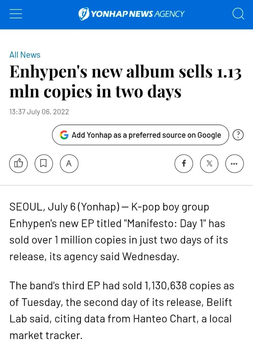 ENHYPEN7_BASE's tweet photo. Shattering Records &amp; Billboard Peak

​Pure powerhouse energy! 'MANIFESTO : DAY 1' shattered records by selling over 1.13 million copies in just two days, making them a multi-million seller. Simultaneously, the album climbed to a spectacular new peak their massive global demand https://t.co/kmcoUbQiBc