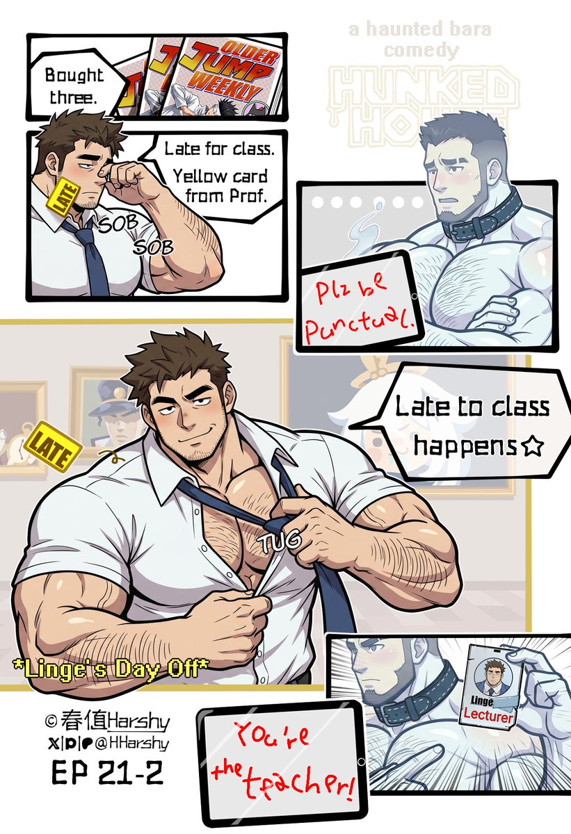 HHarshy's tweet photo. Late to class happens☆
「HUNKED HOUSE: a haunted bara comedy」
EP21 (2/6) 👀
#muscle #bara #HunkedHouse https://t.co/ggi5shJ3Ms