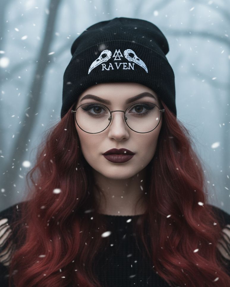RogueAndWolf's tweet photo. Summon winter spirits &amp; keep your witchy head warm in the Raven Study Beanie—bad thoughts freeze faster than good intentions! 🦉☕️ Ready for unsolicited prophecy &amp; instant coven approval. The best beanie for winter! ❄️🔮 #DoNotFeedTheRavens #CaffeineIsMyFamiliar https://t.co/gPEK87FblM