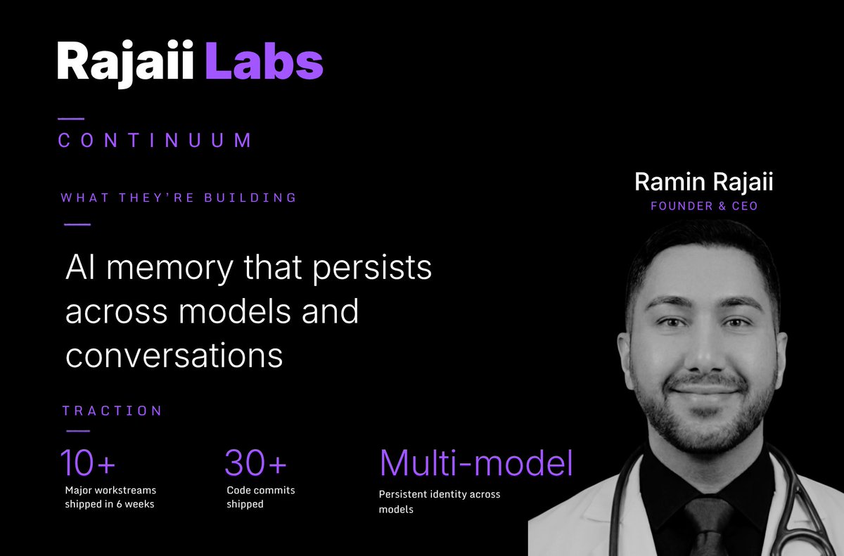 Lvlupvc's tweet photo. Behind every great company is a founder who saw a problem worth solving, and decided to do something about it.

Meet three new founders from our First Check Fund – supporting founders as their first VC check:

🚀 Ramin Rajaii, founder of Rajaii Labs – Building AI infrastructure that gives assistants long-term memory and persistent context.

✈️ Pranamee Sarma, founder of bAI – Reimagining family travel with AI-powered trip planning personalized for every family.

🍽️ Hengyi Wu, founder of Frenzy – Connecting restaurants with local creators through a marketplace built for authentic short-form content.

We're excited to support founders turning ambitious ideas into real businesses, and we're looking forward to watching what they build next.

#FounderSpotlight #VentureCapital #Startups #AI #CreatorEconomy #TravelTech #LvlUpVentures