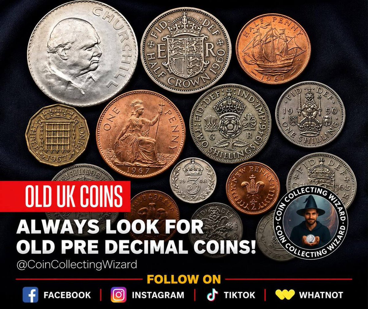 CoinCollectWiz's tweet photo. π Always Look Out For Pre-Decimal Coins! π
#predecimalsilver #coinschallenge #coincollecting #coincollectingwizard #CoinCommunity https://t.co/bYbLQIohwF https://t.co/vpuOlj8eEW