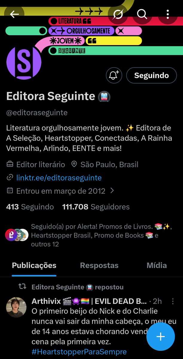 tomascartwright's tweet photo. @heartstbrasil @editoraseguinte #HeartstopperParaSempre https://t.co/k4Q8oCS2ah