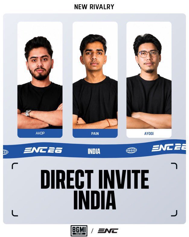 letsgrowesports's tweet photo. India's PUBGM roster for #ENC2026 announced officially. https://t.co/AK3gJ3XVq3