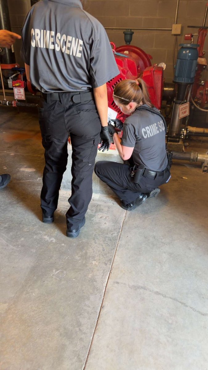 Wolfmantula's tweet photo. Oh you know, just part of a crime scene investigation because someone stole a bunch of copper out of a fire pump room… https://t.co/yKnBBs1Nh7