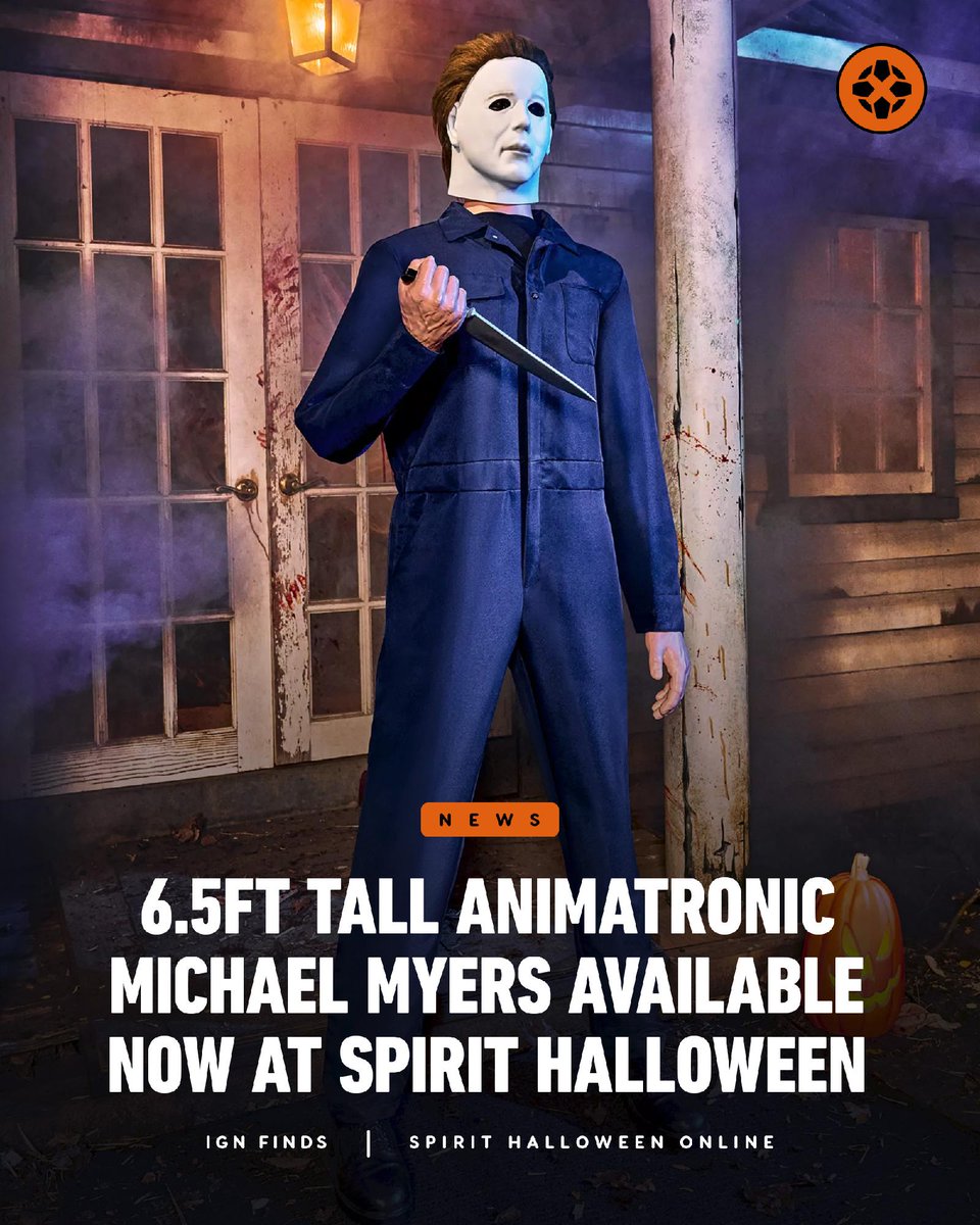 IGNDeals's tweet photo. It doesn't have to be Halloween for you to enjoy a life-sized animatronic Michael Myers from Spirit Halloween. It's $349.99 and new for the 2026 spooky season, available now online at the Spirit Halloween website. https://t.co/J71ddbZsCt #ad https://t.co/X1Y7N8PUZN