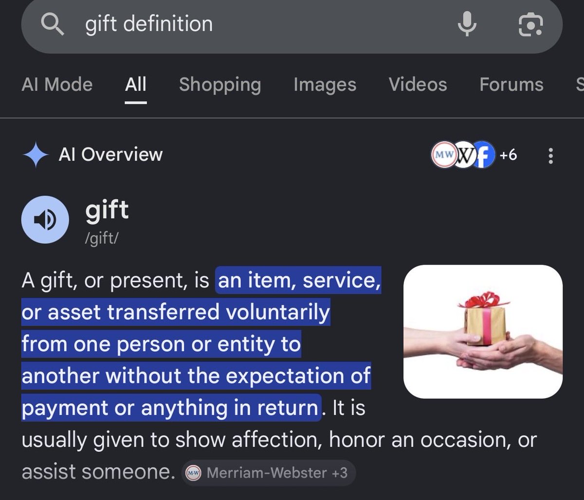 __tepes's tweet photo. @mexigreekmom74 @KillaKreww Do you not understand what a gift is? https://t.co/5fKUgMgOnC