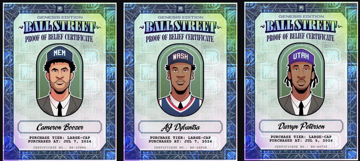 BallStreetX's tweet photo. The best collectibles can't be recreated.
Dybantsa, Boozer and Peterson Pre-IPOs are closed. The next @Tankathon class will open in December.
Claim the ultimate digital rookie card before Draft Night only on → https://t.co/ISzf2R17V5 https://t.co/nStwEp8hHO