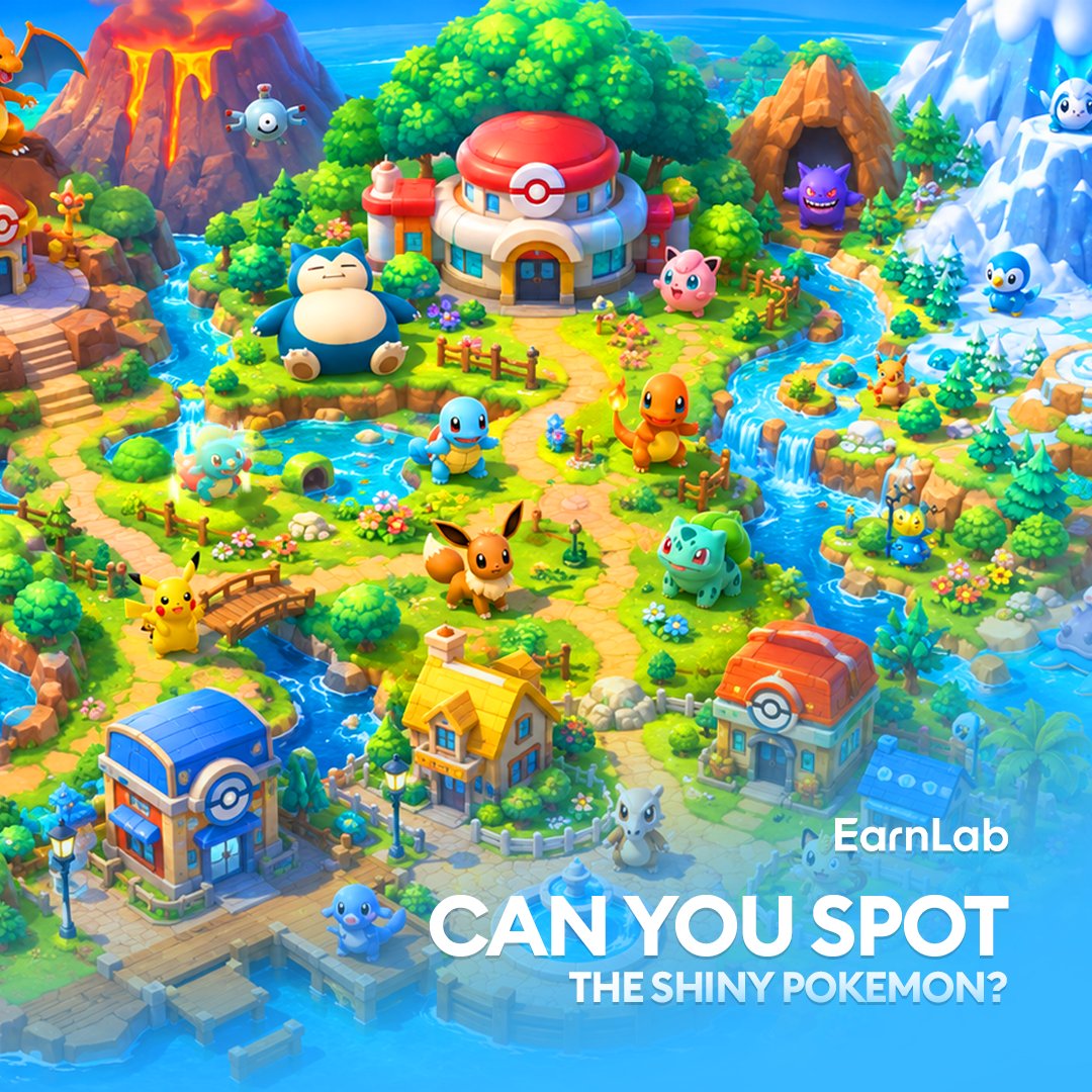 earnlabcom's tweet photo. Can you spot the shiny Pokémon? 

RT + Drop a comment for a chance to win some balance! 💸 https://t.co/Cz7NZER4Sf