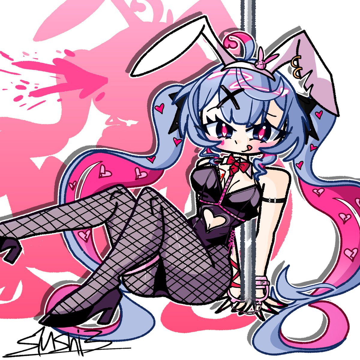 S1ushi3_'s tweet photo. Love, blah, blah, blah, blah, blah, blah, blah

Rabbit Hole Miku!! 🐰🩵🩷 #art #smallartist #vocaloid #miku #hatsunemiku https://t.co/EhBfNuvxoC