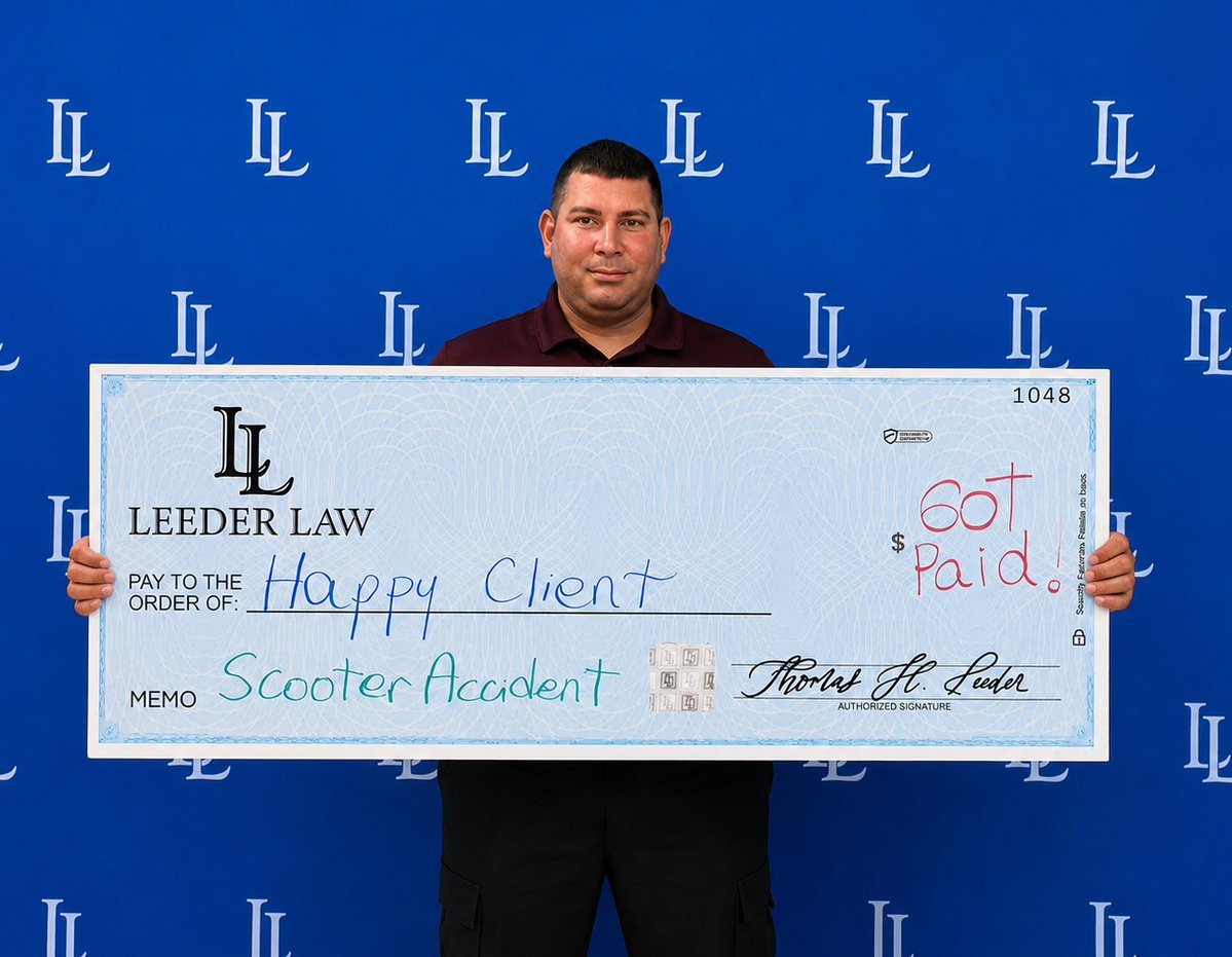 leeder_law's tweet photo. Another client successfully compensated after suffering injuries in a scooter accident. Proud to help them obtain the recovery they deserved. ๐ดโ๏ธ
#PersonalInjury #ScooterAccident #WeLeadTheWay https://t.co/FyAWBzoQII