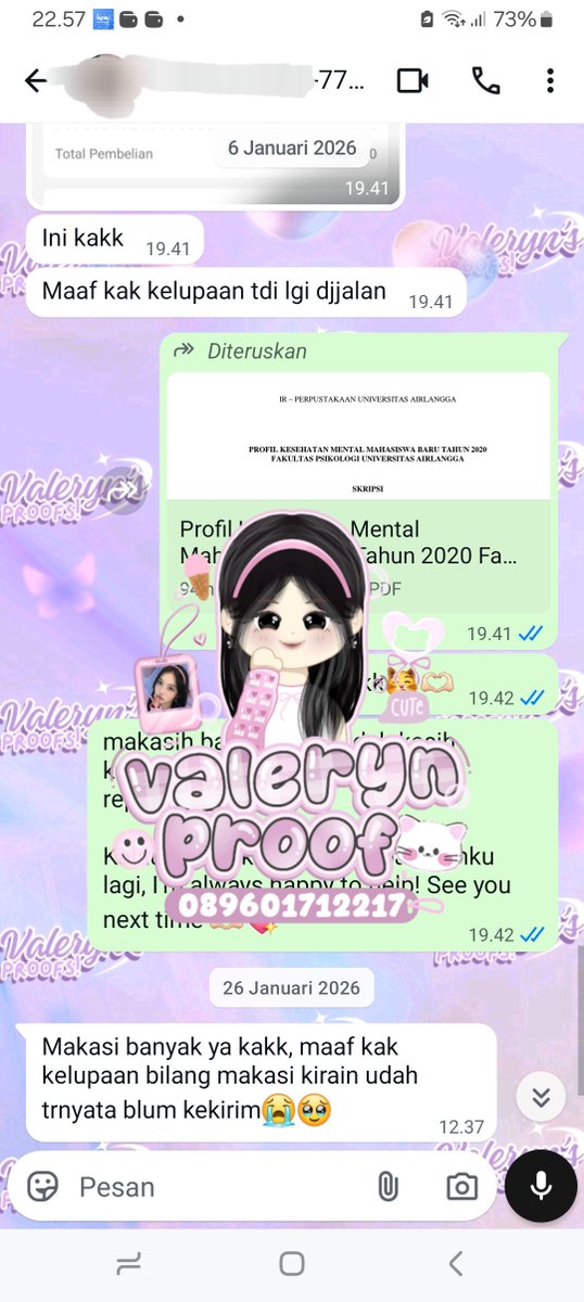 valexynn's tweet photo. yuhuu~ masih open nih jasa unlock repository berbagai univ! buat univ yg gada di list ini bole tanya langsung ke WA iaa~
- UI
- ITB
- IPB
- ITN
- UGM
- ITS
- UPN JATIM
- PNJ
- PNB
- UNJ
- UNY
- UNSRI
- UB
- UNILA
- UNAIR
- UNDIP
- UNPAD
- TELKOM
- UMN
- UNTIRTA
- UNAND
- UNHAS https://t.co/qbkUhN5ECL