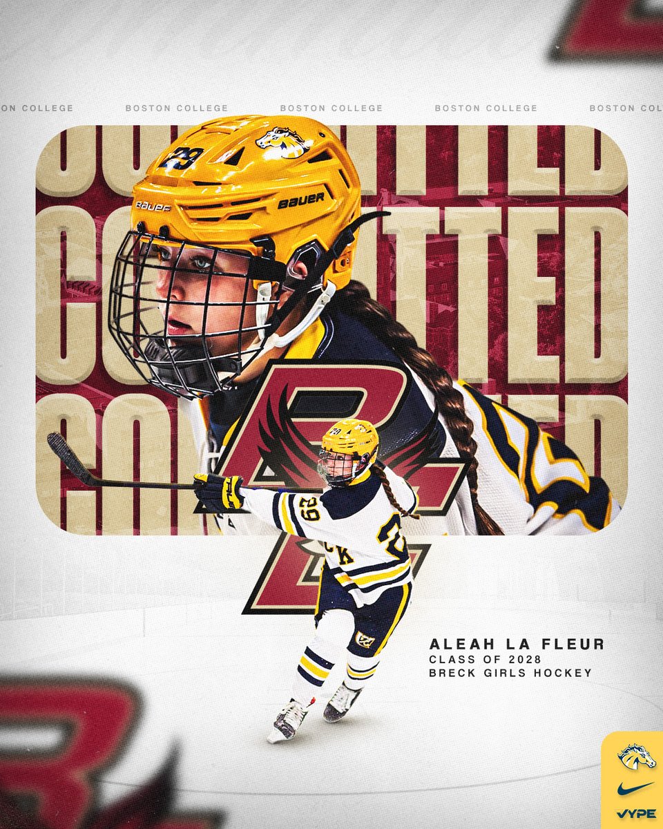 BreckAthletics's tweet photo. Congratulations to Aleah La Fleur '28 on committing to play Division I Hockey at Boston College! #BreckGHOC https://t.co/TMKhfZNOz9