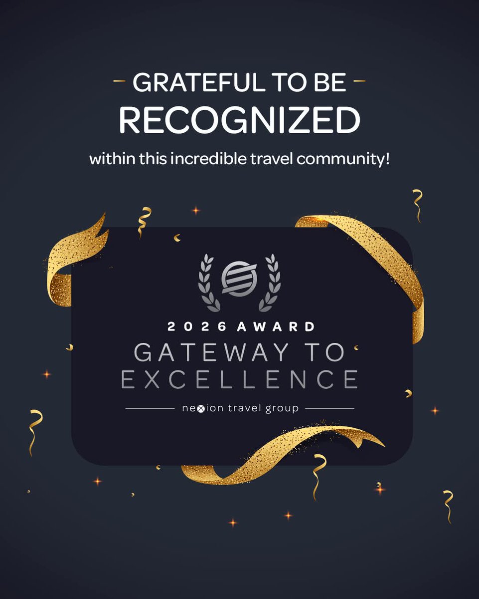 germann_karla's tweet photo. Honored to have received the Gateway to Excellence Award from our Host Agency!  This recognition means so much to us and reflects the trust of our amazing clients 🤩

#Grateful #GatewayToExcellence #Nexion #TravelAdvisor #ThankYou https://t.co/djKsgijhBE