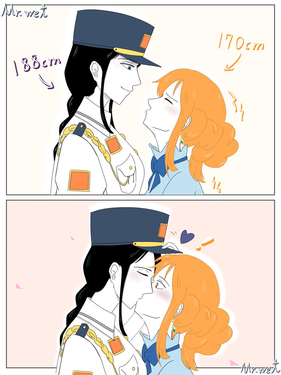 mr_wet5's tweet photo. 身長差、大好きです😭🫶🧡💜
#ナミロビ #ロビンナミ 
#OP_HEROINES  🌸×🍊 https://t.co/rcRT3gGeLm