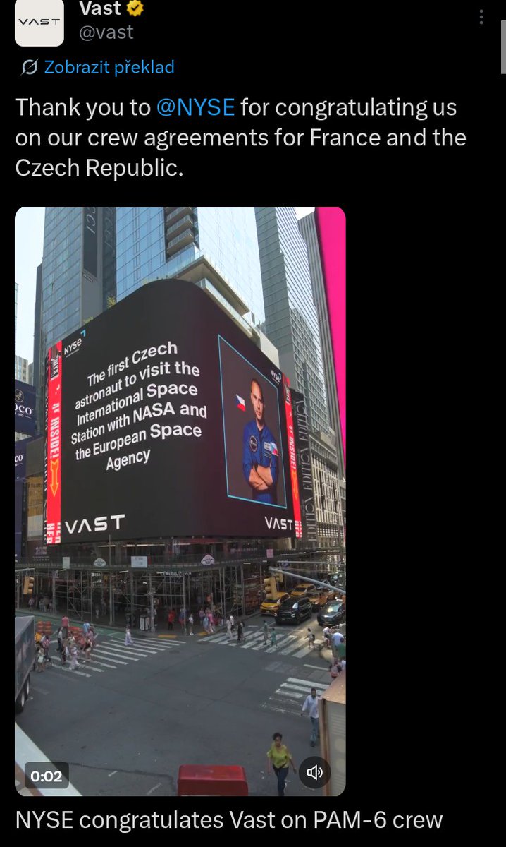 katka_nedbal's tweet photo. @vast @cestadovesmiru @NYSE Wow! Ad Astra @astro_ales 🚀✨

Thank you, all! https://t.co/PusfybepBe