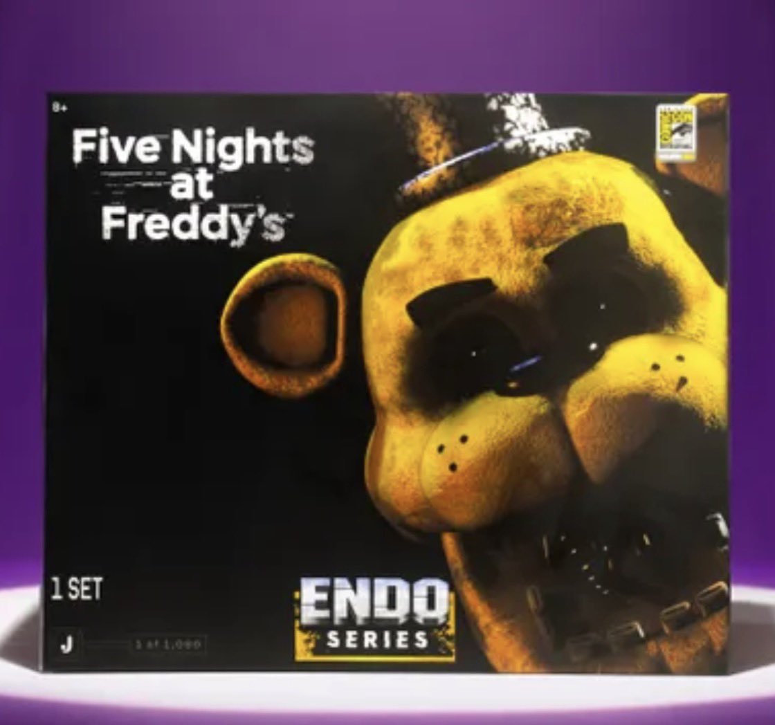 FNAFAlerts's tweet photo. The box for the Jazwares Golden Freddy Endo Series Comic-Con exclusive has been spotted on IGN! It also confirms on the box that it is “of 1000,” meaning only 1,000 of these will be available.

Good luck to everyone trying to get one!

Link below to Source:
https://t.co/IRIEhLnB9b