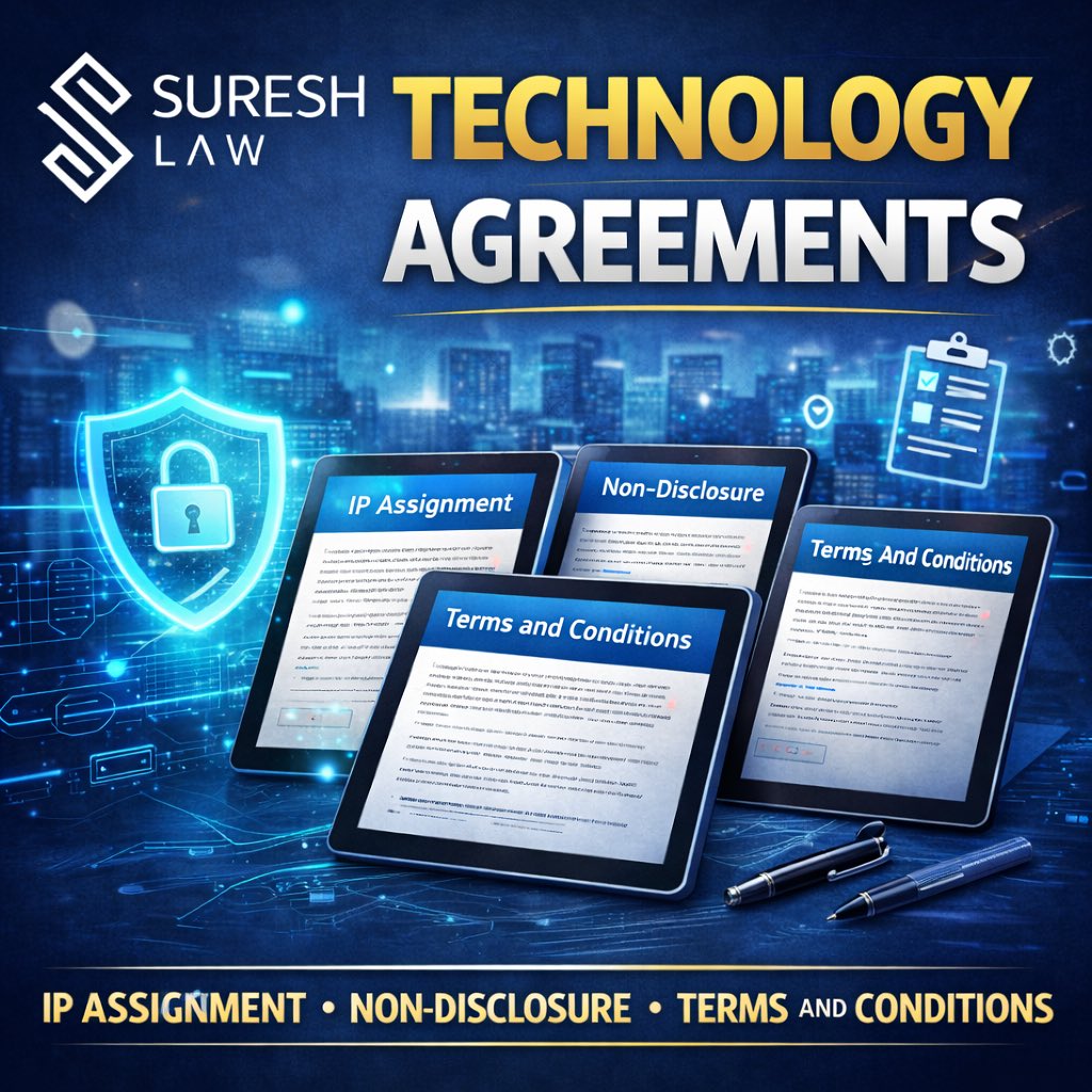 SureshLawPC's tweet photo. In technology, your agreements are part of your product.

From IP assignments and NDAs to terms and conditions, the right legal documents help protect innovation, reduce risk, and support growth.

At Suresh Law, we help technology companies build strong legal frameworks for scale https://t.co/piSRfDq3eO