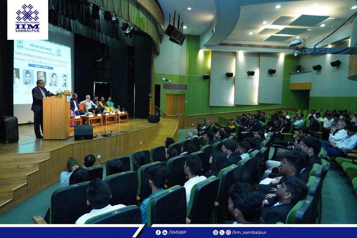 iim_sambalpur's tweet photo. Witness the glimpses of the #commencement of the #2ndBatch of the #MBA – Business Analytics (2026–28) at the IIM Sambalpur - #Delhi Centre marked the start of an exciting academic journey at the Auditorium, ISID, Vasant Kunj, New Delhi.
#IIMSambalpur #TheHandcraftedIIM #MBABA https://t.co/YGlrKgudlX