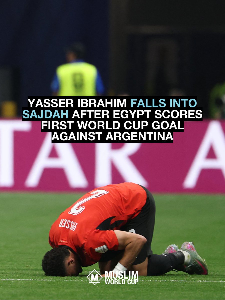 Muslim's tweet photo. 🇪🇬 Yasser Ibrahim falls into sajdah after Egypt scores first World Cup goal against Argentina https://t.co/K7IRELo8YI