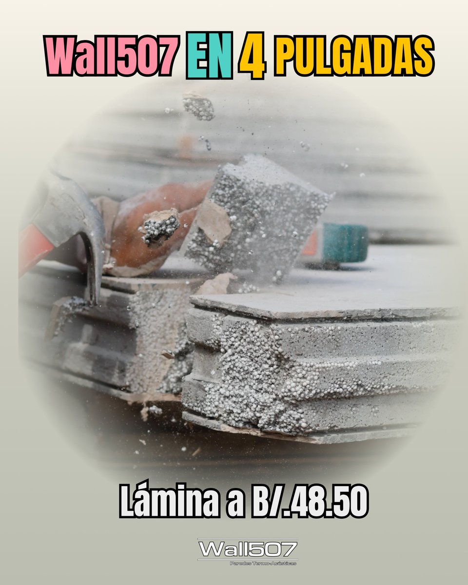 wall507pty's tweet photo. 🧱 Wall507 en 4 pulgadas ⚡
Por solo B/. 48.50, obtienes una lámina termoacústica de 62 cm x 246 cm ideal para muros, bodegas, edificios y proyectos que requieren mayor aislamiento acústico y térmico. 🔇🌡️

📩 ¿Quieres saber si este espesor es el indicado para tu proyecto? https://t.co/z6ajqIMOIX