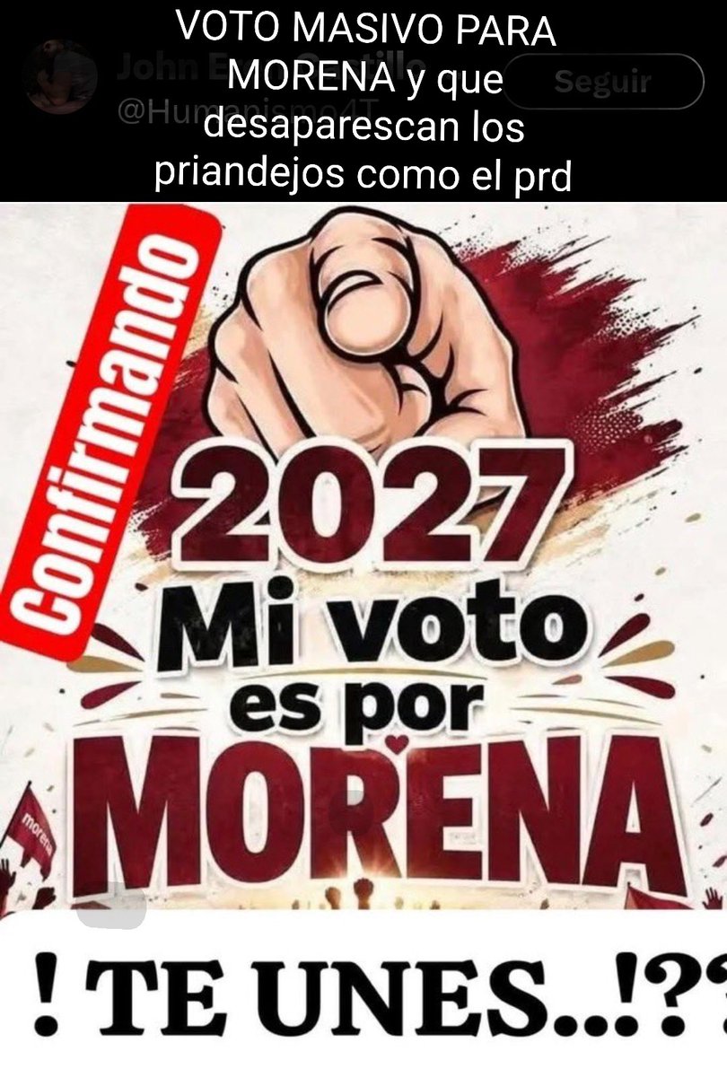 53quintero's tweet photo. @AyalaramM @Gerardo55754180 Si claro que sí a guevo por eso voto masivo para MORENA y ni un voto a los priandejos https://t.co/QscZjEbBGr