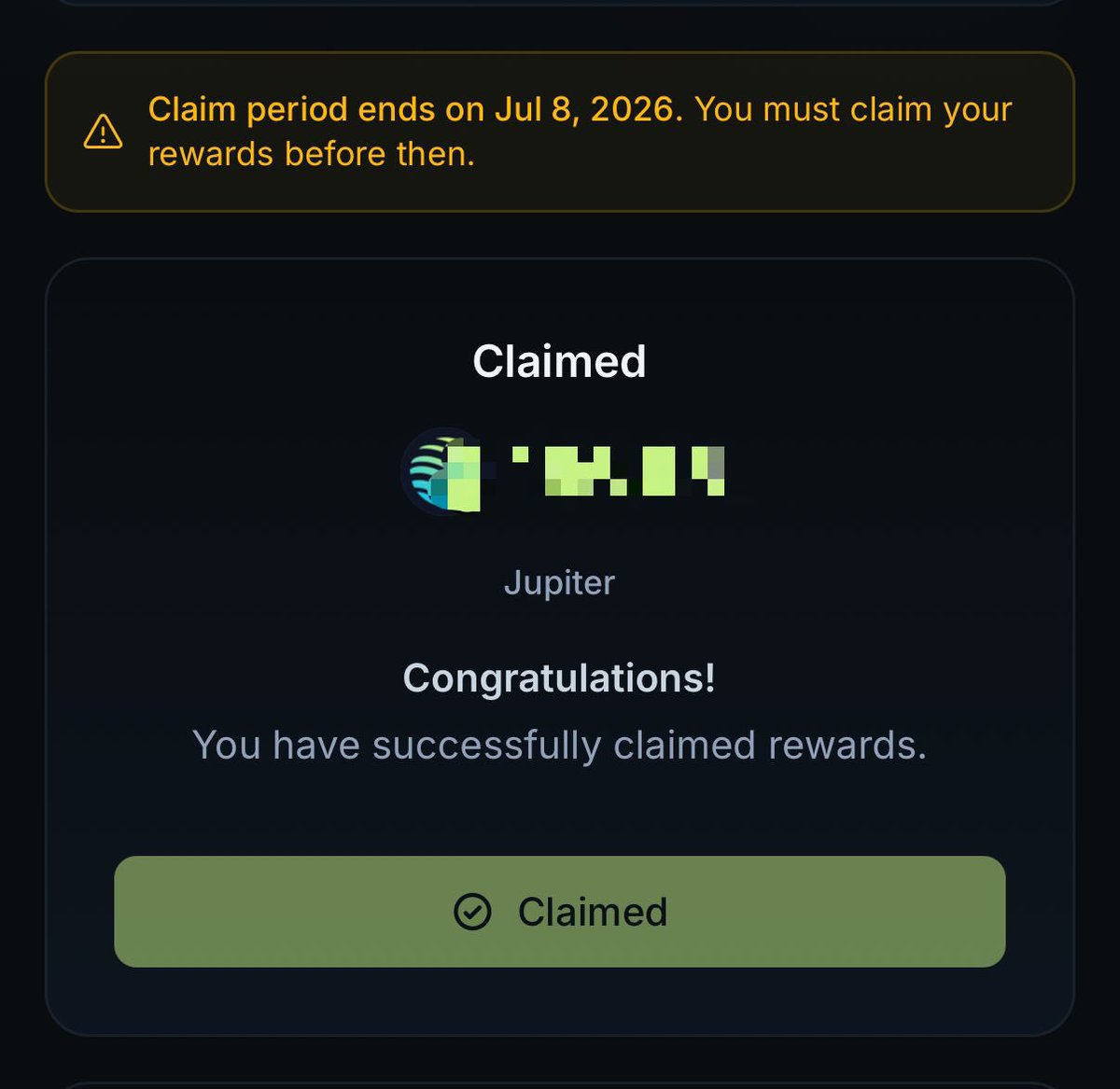 0x_abu's tweet photo. You have less than 24H to claim your $JUP ASR for Jan-Mar if you haven’t.

Expecting reward for this period after ongoing claim. 

Currently  20.27% Estimated APY.

Roughly 500 JUP per 10,000 JUP staked ($120) https://t.co/ulcBRwxNyo