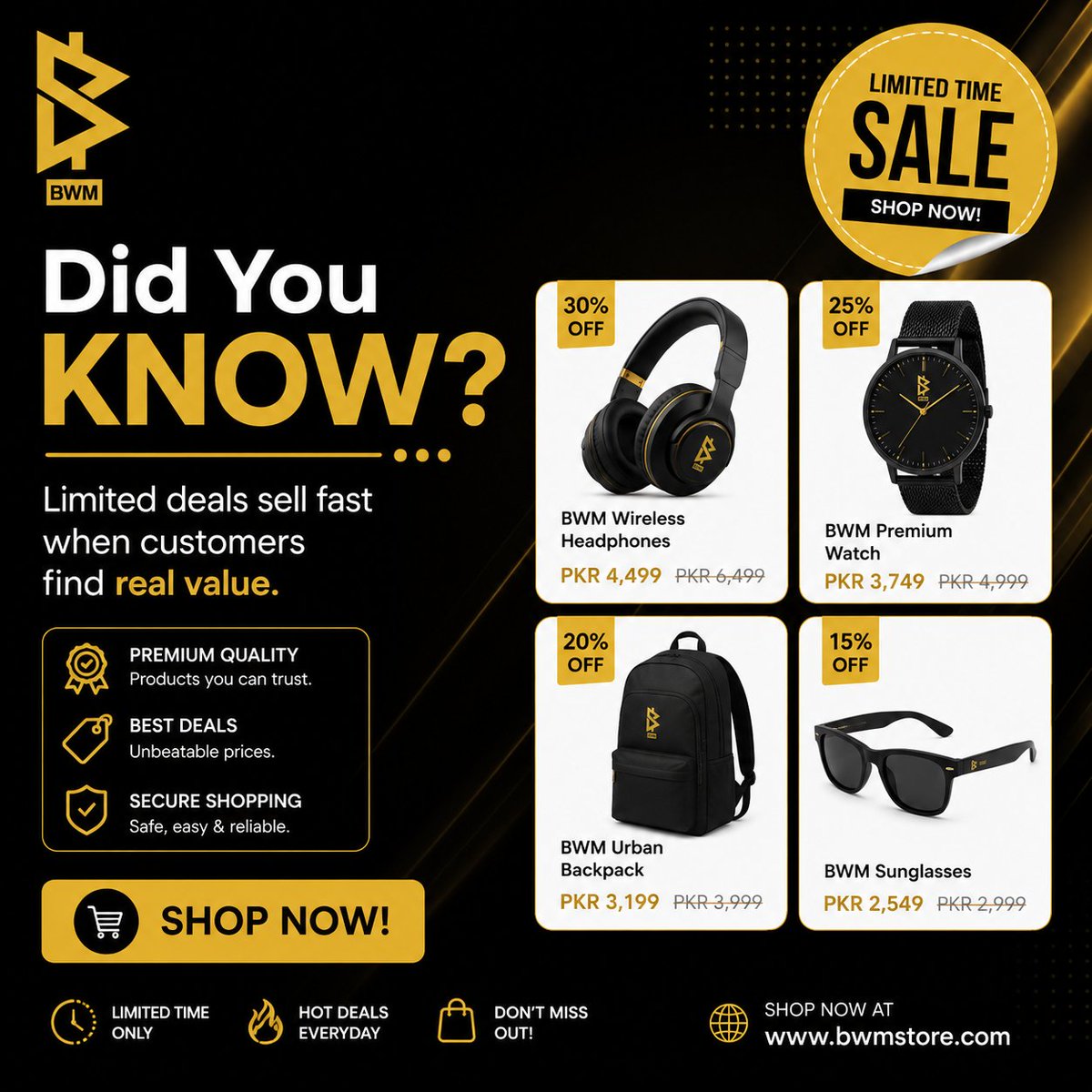 bwm_commerce's tweet photo. Did you know? Limited deals sell fast when customers find real value. Shop smart, grab your favorites, and don’t miss out on today’s best offers.

#BWMStore #ShopNow #LimitedDeals #OnlineShopping #BestOffers https://t.co/EB3aeo24gL