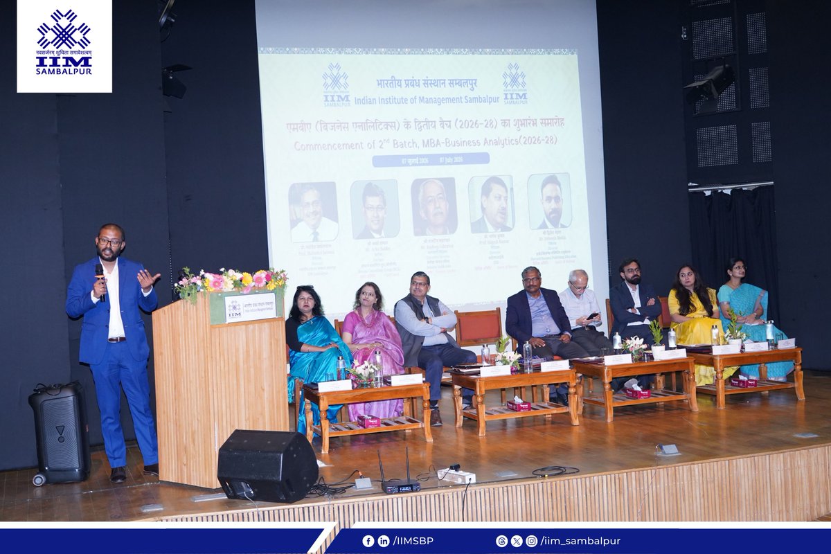 iim_sambalpur's tweet photo. Witness the glimpses of the #commencement of the #2ndBatch of the #MBA – Business Analytics (2026–28) at the IIM Sambalpur - #Delhi Centre marked the start of an exciting academic journey at the Auditorium, ISID, Vasant Kunj, New Delhi.
#IIMSambalpur #TheHandcraftedIIM #MBABA https://t.co/YGlrKgudlX