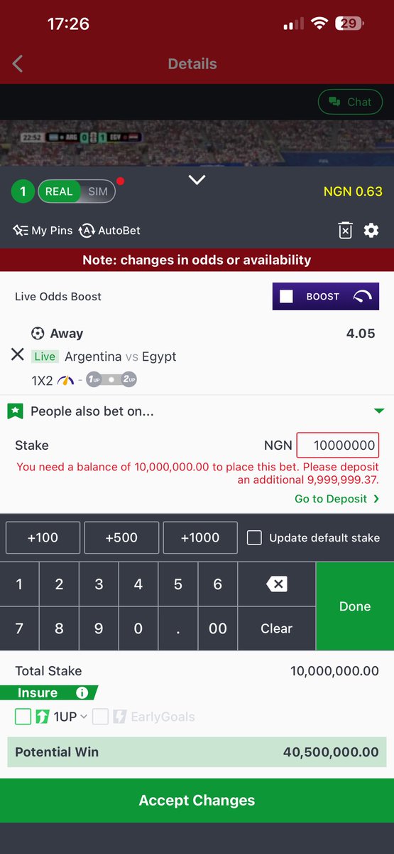 Heavydollarz's tweet photo. Please someone should do this math for me, I get 1b for my aza and I want to bet this game 10m abeg how many times I go lose 10m make my 1b shake? https://t.co/CqvNJb6Pjf
