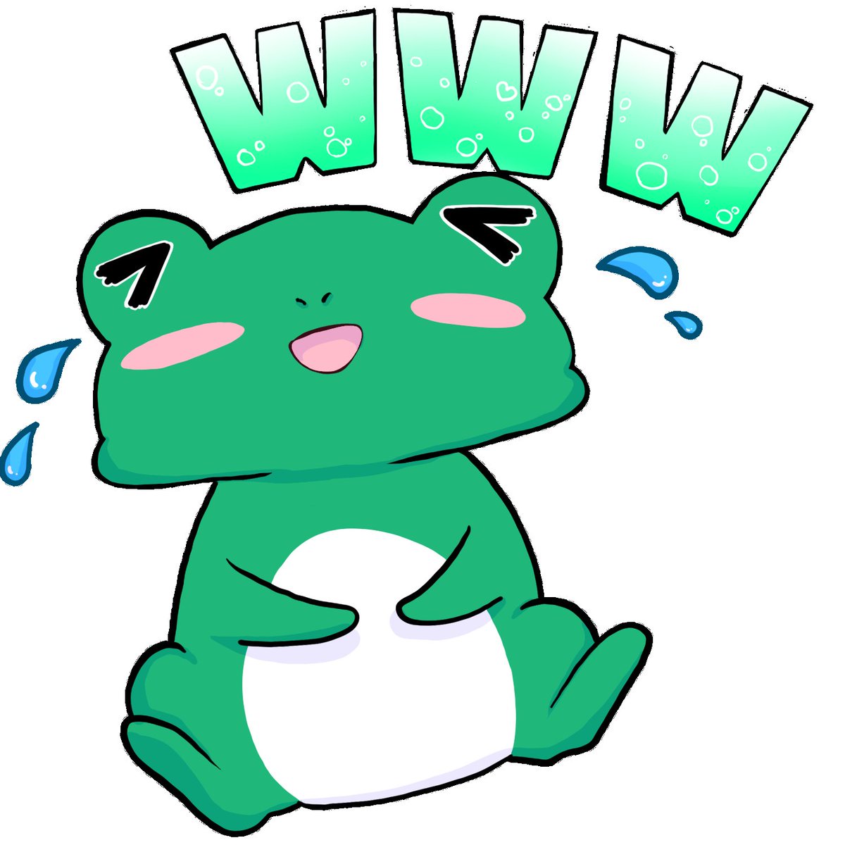 Matcha_Wasabi24's tweet photo. 🐸
 #スタンプ  #イラスト  #創作イラスト  #カエル   @KERo0N さん https://t.co/kEbVc9YwCg