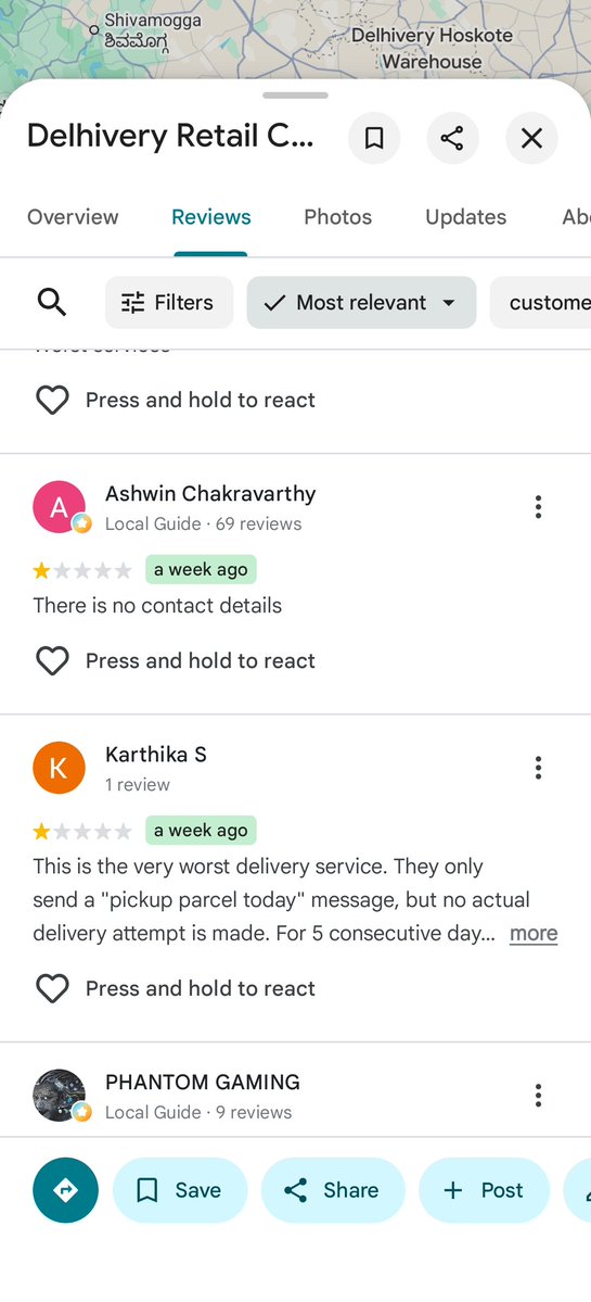 saranintwitte's tweet photo. @delhivery @nykaa This is not an one time issue. This happens repeatedly from this hosur branch. Just check at feedbacks, not sure why no actions so far from @delhivery https://t.co/2mQmH5GKqq