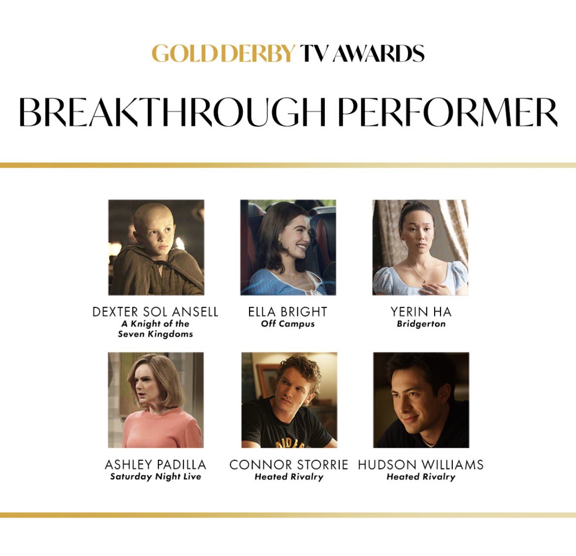 offcampusseries's tweet photo. Ella Bright has been nominated for ‘Drama Actress’ &amp; ‘Breakthrough Performer’ at the 2026 GoldDerby TV Awards! 🏆 https://t.co/iTJ1OgZMEW