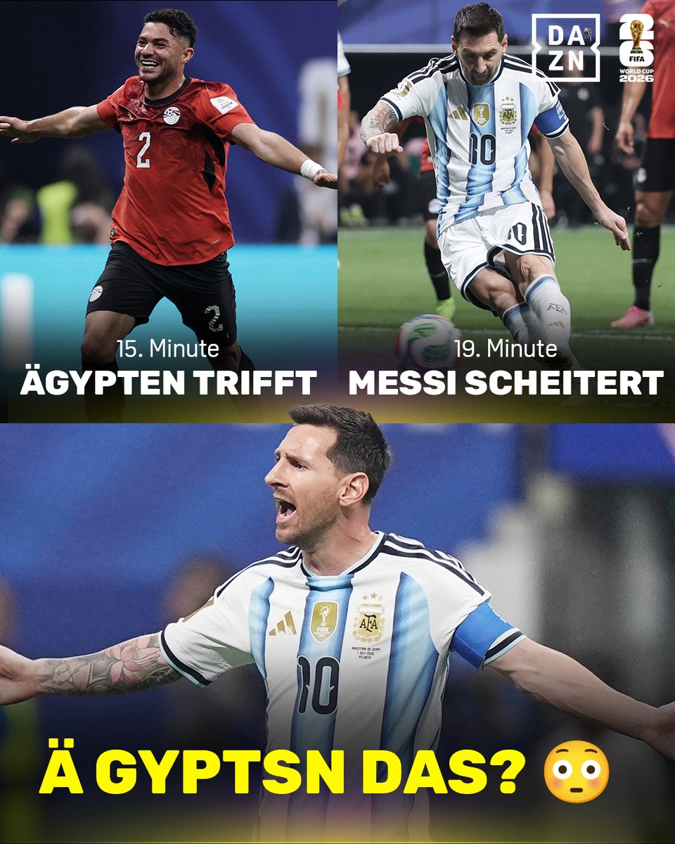 DAZN_DE's tweet photo. Was für ein Start - Messi und Argentinien wackeln gegen Ägypten 😳

Alle #WM-Highlights seht Ihr nach Abpfiff auf DAZN 📺 #WM2026 #WorldCup #ARGEGY https://t.co/eTYYewFo4k