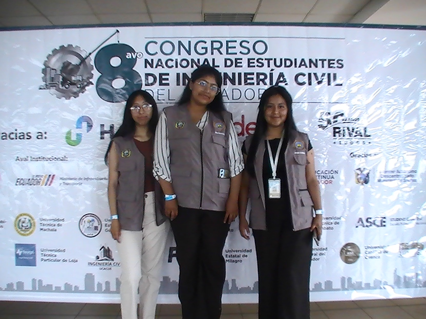 fingca_uce's tweet photo. Nuestras estudiantes de  la Carrera de Ingeniería Civil Myriam Uchubanda, Alison Tipas y Mayra Yanchaguano obtuvieron el 🥇 Primer Lugar en el Concurso de Puentes del VIII Congreso Nacional de Estudiantes de Ingeniería Civil del Ecuador, representando con excelencia a la UCE. 👏 https://t.co/yXZ1UycxWU
