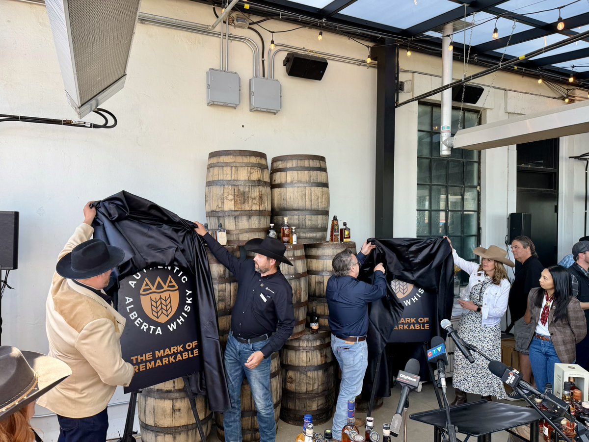 AlbertaGrains's tweet photo. Yesterday, Alberta Grains chair Scott Jespersen joined @ABDanielleSmith, @DaleNally_AB and industry partners to launch the new Authentic Alberta Whisky brand and logo.
The brand highlights whisky made with high-quality, homegrown Alberta grain.
#AbAg #WestCdnAg https://t.co/QcDMJRBMa8